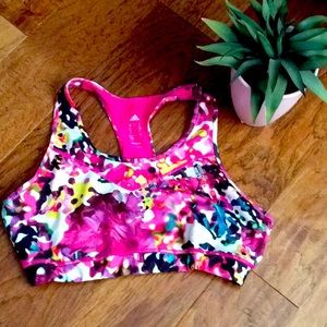 Adidas floral print sports bra